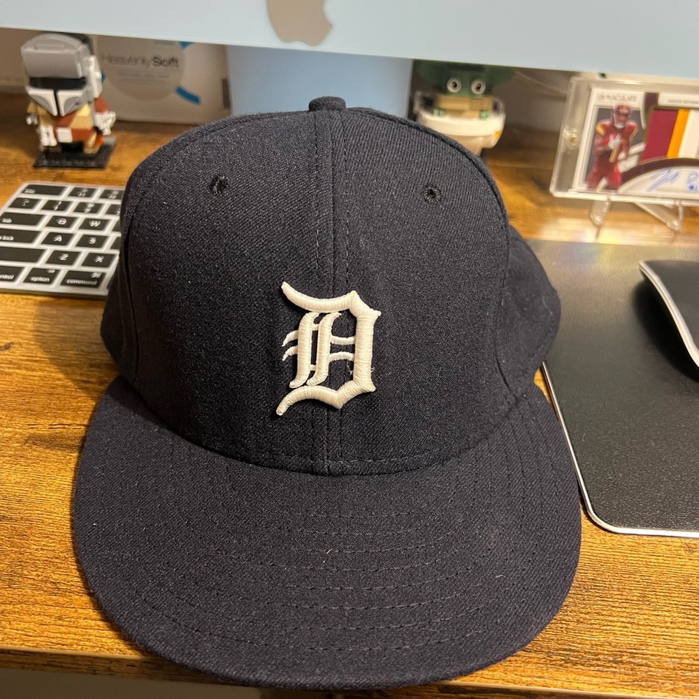 Detroit Tigers MLB New Era Authentic "Home" 59FIFTY Fitted Hat - Navy Size 7 1/4